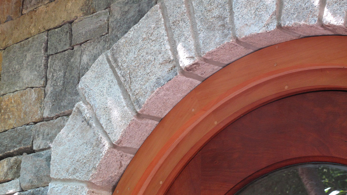 Detail of the Stonework Meeting the Woodwork