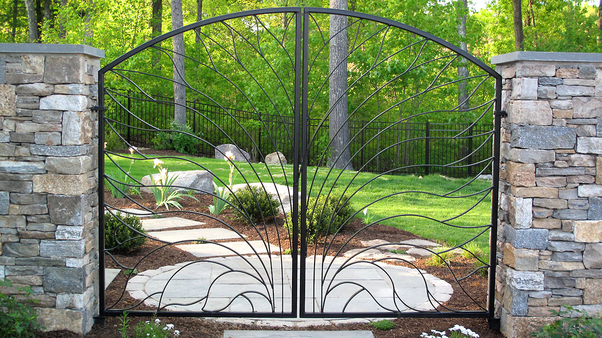 Custom Designed Gate By Jim DiSilvestro, Columns By Magma Design Group
