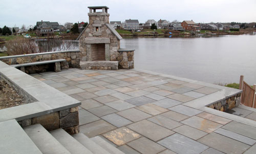 The Finished Fireplace And Patio